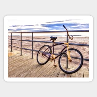 Bike on the Asbury Park Boardwalk Sticker